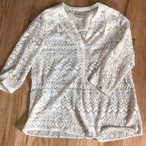 Sheer cream top! Perfect for summer.